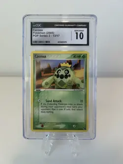 2005 Pokemon Cacnea POP Series 2 Card 13/17 CGC 10 - Image 1