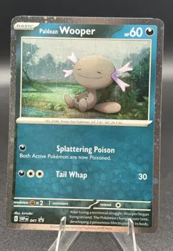 Paldean Wooper SVP 041 Black Star Promo *Swirl* Cosmo Holo Pokemon TCG Card NM/M - Image 1
