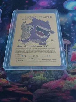 Pokemon Gold Foil Tag Team Gengar & Mimikyu Display/Gift Card - Image 1