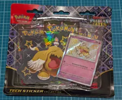 Pokemon Paldean Fates Tech Sticker Collection 3 Booster Packs Greavard - Image 1