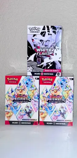Pokemon TCG Prismatic Evolutions Booster Bundle Lot of 2 and White Flare SEALED - Image 1