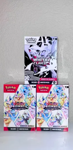 Pokemon TCG Prismatic Evolutions Booster Bundle Lot of 2 and White Flare SEALED - Image 5