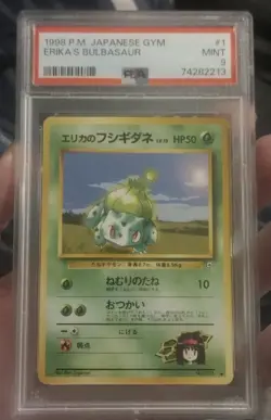 Pocket Monsters 1998 Erika’s Bulbasaur No 001 Gym Challenge RARE Pokemon PSA 9 - Image 1
