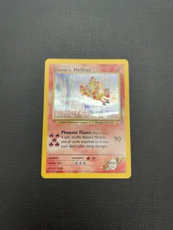 Pokemon English Blaine's Moltres Gym Heroes Holo #1/132 Rare LP/MP WOTC 2000 - Image 2