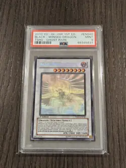 Yugioh Black-Winged Dragon Ghost Rare TSHD-EN040 1st Edition PSA 9 Mint - Image 3