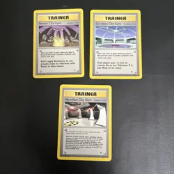 Pokemon Stadium Card Lot: Pewter + Vermilion + Cerulean City Gyms 3 Cards Total - Image 1