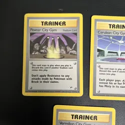 Pokemon Stadium Card Lot: Pewter + Vermilion + Cerulean City Gyms 3 Cards Total - Image 2