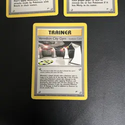Pokemon Stadium Card Lot: Pewter + Vermilion + Cerulean City Gyms 3 Cards Total - Image 4