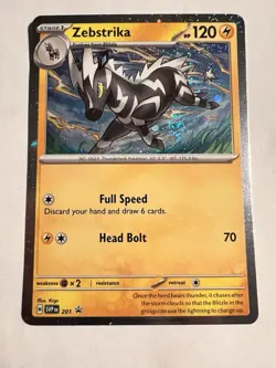 Pokemon TCG - Destined Rivals - Zebstrika SVP201 Promo Card - Cosmo Holo - Image 1
