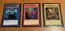 Yu-Gi-Oh Egyptian God Card Set- Obelisk, Slifer, & Winged Dragon Of Ra (YGLD) - Image 1