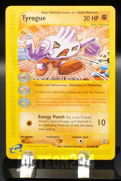 Pokemon TCG Card - Tyrogue 63/147 Aquapolis Uncommon - Image 1
