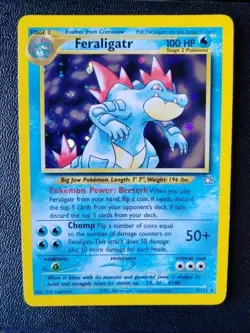 Pokemon TCG Feraligatr Neo Genesis Holo Unlimited Rare Card 4/111 - Excellent - Image 1