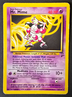 Pokemon WOTC Card - Mr. Mime - Base Set 2 - Non-Holo Rare - 27/130 - MP - Image 1