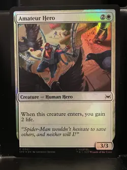 Amateur Hero FOIL #1 NM/M MTG Spiderman Eternal Magic Card - Image 1
