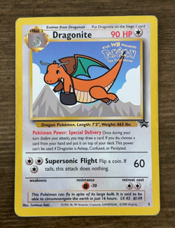 Dragonite Black Star Promo 5 Card 1999 Kids WB Presents Pokemon The First Movie - Image 1
