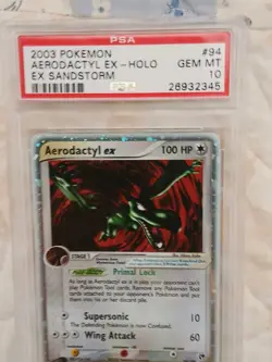 Pokemon Card Ex Sandstorm #94 Aerodactyl EX PSA 10 GEM MINT 2003 - Image 3