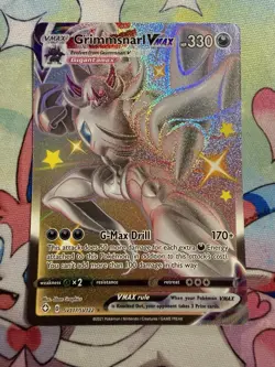 Pokemon TCG Grimmsnarl VMAX Holo Shiny Rare Card Shining Fates SV117 SV122 - Image 1