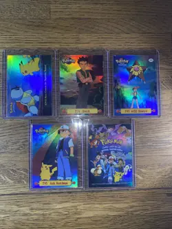 5 Card Vintage Pokemon Topps Tv Series Rainbow Foil Lot - Image 1