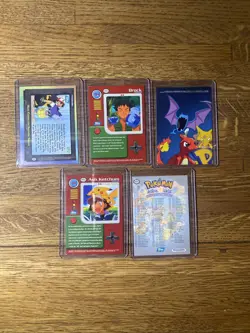 5 Card Vintage Pokemon Topps Tv Series Rainbow Foil Lot - Image 2