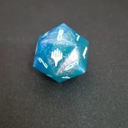 MTG Final Fantasy: GIFT Bundle Crystal Blue Oversized D20 Die spin down counter - Image 1