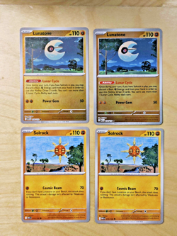 2x Lunatone 074/132 2x Solrock 075/132 Mega Evolution Pokemon TCG Playset NM - Image 1