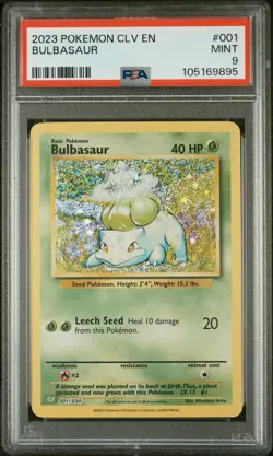 2023 POKEMON CLV CLASSIC VENUSAUR & LUGIA EX DECK #001 BULBASAUR PSA 9 - Image 1