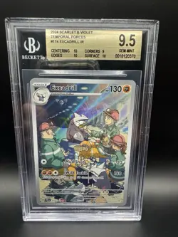Pokemon SV Temporal Forces Secret Excadrill 174/162 BGS GEM MINT 9.5 Holo Rare - Image 1