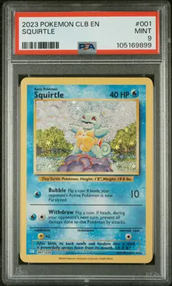 2023 POKEMON CLB CLASSIC BLASTOISE & SUICUNE EX DECK #001 SQUIRTLE PSA 9 - Image 1