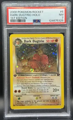 Pokemon TCG PSA 7 1st edition Dark Dugtrio Holo Team Rocket 6/82 - Image 1