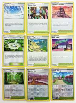 Pokemon Tcg Lot of 9 Various Stadium Trainer Reverse Holo - Image 1
