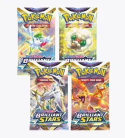 Pokemon Brilliant Stars Booster Packs Complete Art Set (4 Packs) Pokemon - Image 1