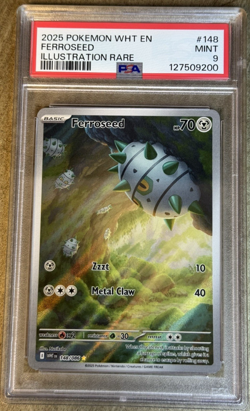 2025 POKEMON WHITE FLARE EN FERROSEED ILLUSTRATION RARE #148 💎 PSA 9 - Image 1