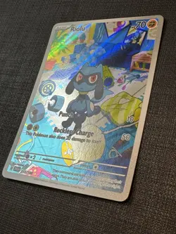 Pokemon TCG Riolu 215/198 Illustration Scarlet & Violet Base Set Near Mint Cond - Image 2