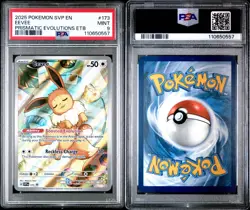 2025 POKEMON PRISMATIC EVOLUTIONS ELITE TRAINER BOX PROMO #173 EEVEE PSA 9 - Image 1
