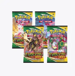 Sealed Evolving Skies Pokemon TCG Booster Packs Complete Art Set (4 Packs) - Image 1