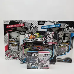 Pokemon Black Bolt White Flare Lot Binder & Poster Collection Booster Bundle - Image 1