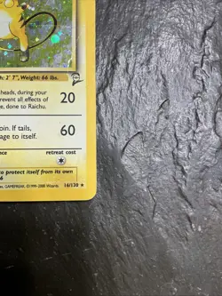 RAICHU Base Set 2 POKEMON Holo Foil 2000 Stage 1 Trading Card 16/130 HP - Image 4