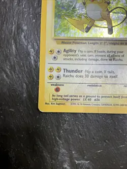 RAICHU Base Set 2 POKEMON Holo Foil 2000 Stage 1 Trading Card 16/130 HP - Image 5