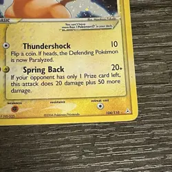 Pokemon Gold Star Pikachu Holon Phantoms 104/110 Holo Card Moderately Played MP - Image 3