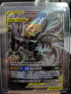 Pokemon Pikachu & Zekrom GX 240 SM168 2019 Promo Card Basic Tag Team NM-M - Image 1