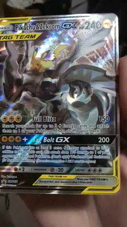 Pokemon Pikachu & Zekrom GX 240 SM168 2019 Promo Card Basic Tag Team NM-M - Image 2