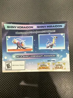 POKEMON SCARLET / VIOLET -SHINY MIRAIDON OR SHINY KORAIDON CODE CARD UNSCRATCHED - Image 1