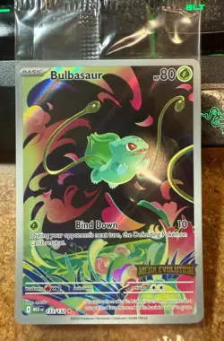 Pokemon Sealed Bulbasaur 133/132 TCG Mega Evolution Stamped Promo Card - Image 1