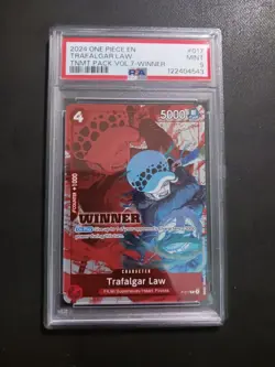One Piece Card Game TCG Trafalgar Law P-017 Winner Tournament Pack Vol. 7 PSA 9 - Image 1