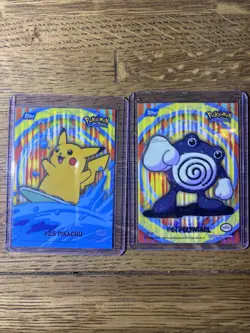 Pokemon Topps 2 Error Card Lot Pikachu Polywhirl Double Print Error - Image 1