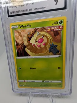 Weedle 001/198 Chilling Reign Regular Common Pokemon Card CGC 9 MINT Graded Tcg - Image 3