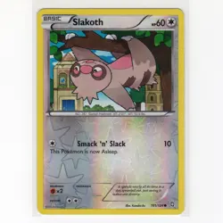 Pokemon TCG Slakoth 101/124 BW Dragons Exalted Reverse Holo Card EN-LP 2012 - Image 1