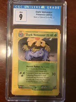 CGC 9 MINT Dark Venusaur # 7 Best of Game PROMO Pokemon Card 2003 - Image 1