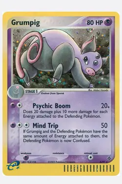 PSA 9 MINT Grumpig 6/97 Reverse Holo EX Dragon 2003 Pokemon Card - Image 1