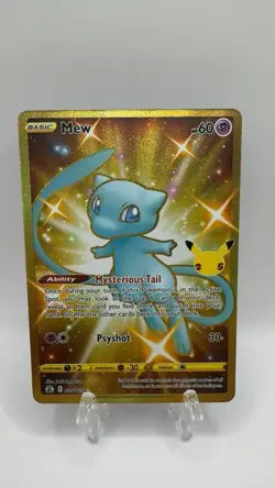 Celebrations Mew Full Art Ultra Rare Gold Holo 25/25 Pokemon Card NM - Image 1